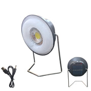FARETTO LED TONDO ENERGIA PANNELLO SOLARE PORTATILE RICARICABILE USB CAMPEGGIO