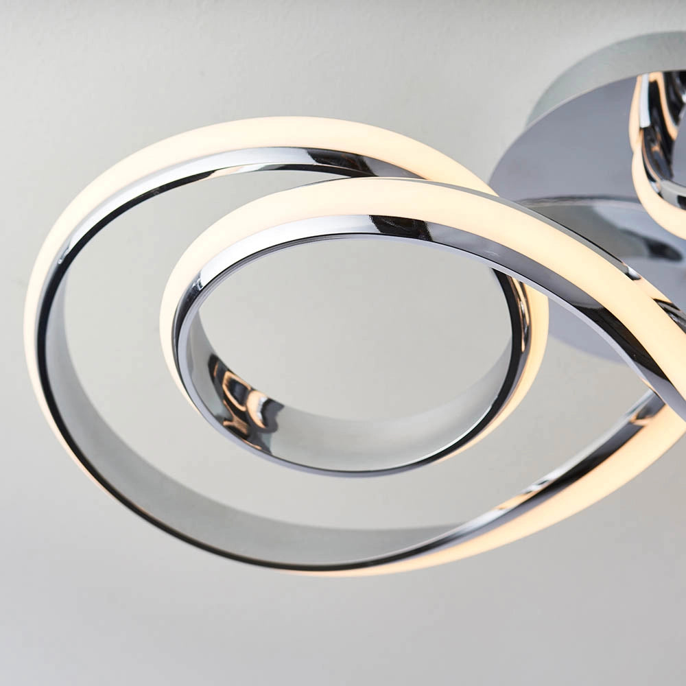 Plafoniera LED anello cromata 42W dimmerabile Endon Aria