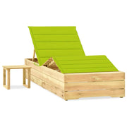 Lettino prendisole sedia a sdraio lettino prendisole letto da giardino mobili da esterno per patio 198 cm con tavolo e cuscino pino impregnato 02_0012656