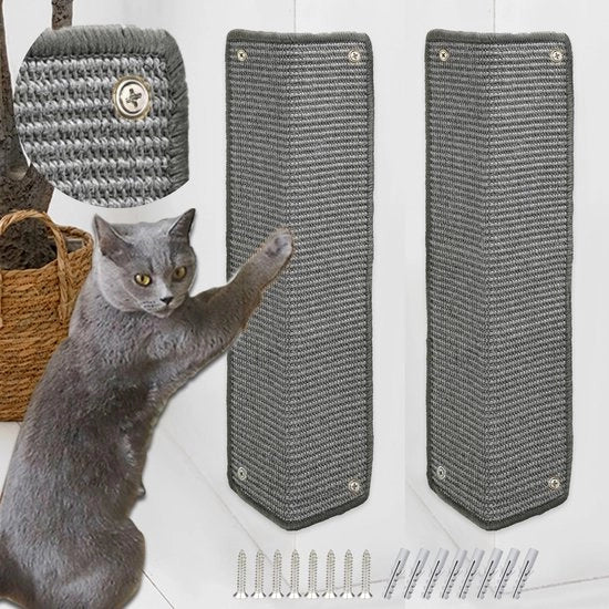 Schermatura per gatti con mat mat per schermo gatti mat con fibre di sisal per schermo gatti per divano porta finestra protezione contro graffi 60 × 25 cm (Grigio)