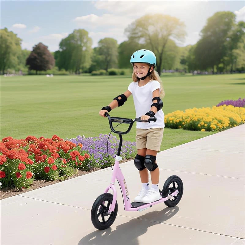 MONOPATTINO PER BAMBINI 5-12 ANNI CON FRENO POSTERIORE E MANUBRIO REGOLABILE, 120X52X80-88 CM, ROSA