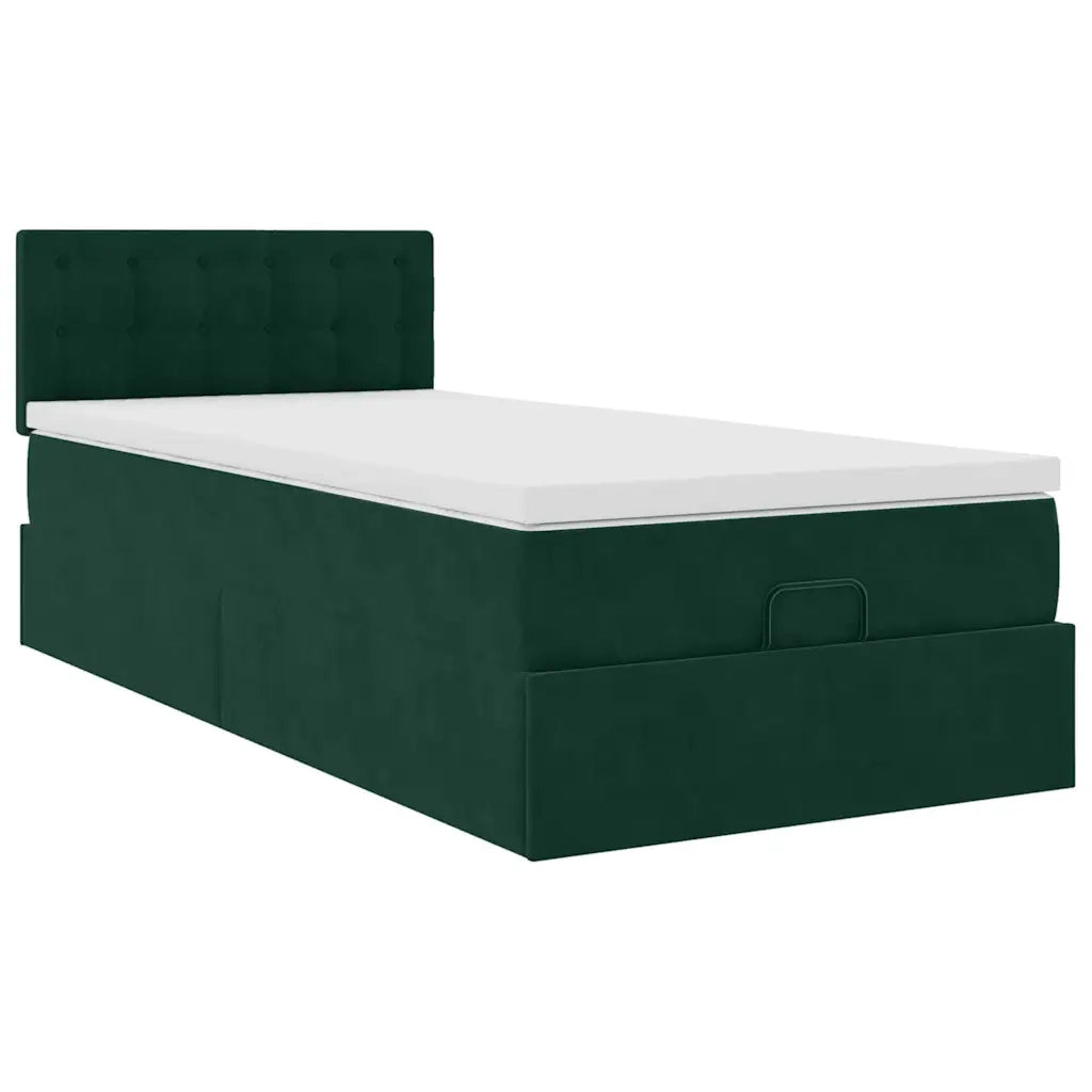 Struttura Letto Pouf con Materasso 100x200 cm Velluto 3312749