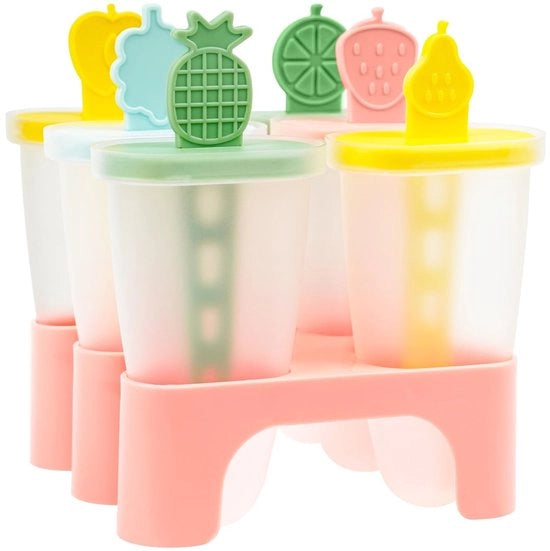 Forme per gelato - Forme per gelatini - Senza BPA per bambini - Rosa - Idee DIY - Perfetto per giornate calde - Inclusi bastoncini e cucchiai...