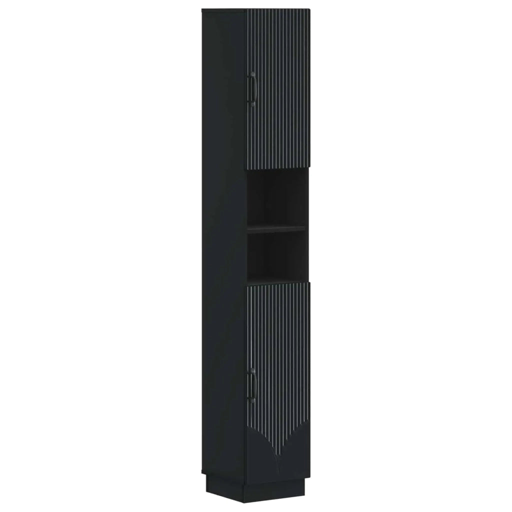 Set di armadietti da bagno in 3 pezzi HOORN Nero 3417469