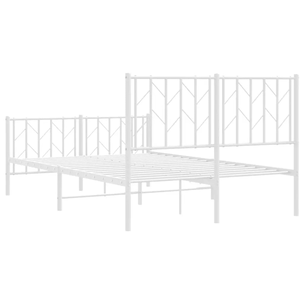 Giroletto con Testiera e Pediera-Struttura Letto Metallo Bianco 120x200 cm 589587