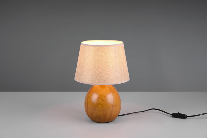 Lampada da Tavolo da Interno Attacco E27 in Ceramica Effetto Legno