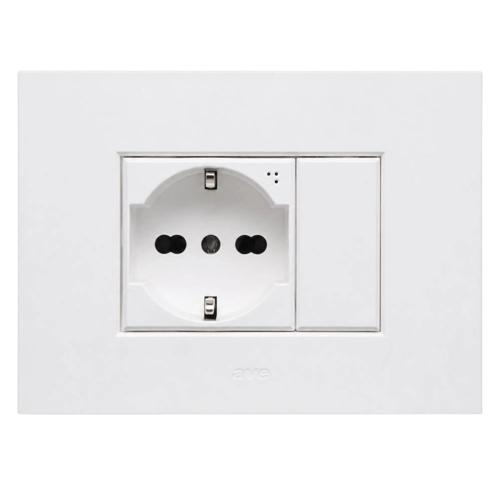 Presa schuko bipasso 2p+t 10/16a 250v serie s44
