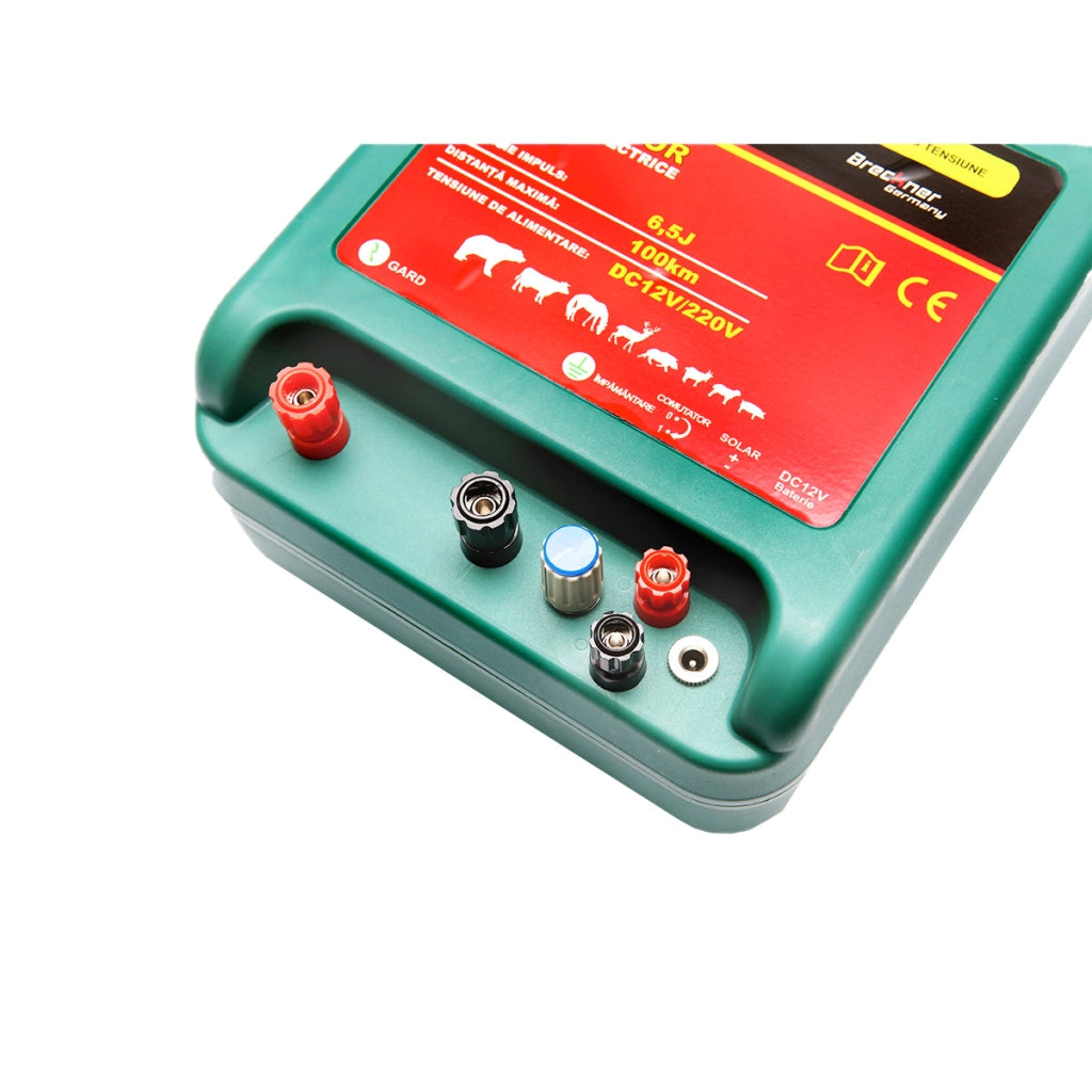 Elettrificatore DC 12/220V, 6.5 Joule, 100 km per recinto elettrico, Breckner Germany