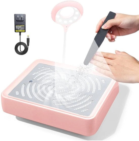 Raccolta Polvere per Unghie - Aspiratore di Polvere Reutilizzabile per Manicure e Pedicure - Ricaricabile - Senza Fili - Aspiratore di Polvere per Unghie - Tavolo per Unghie - Stilista per Unghie - 40 Watt - Rosa