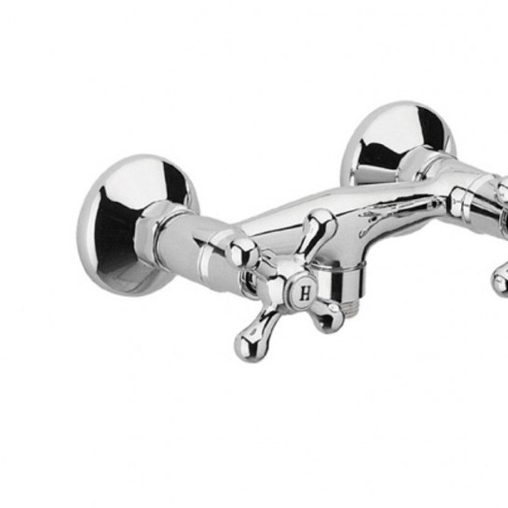 Rubinetto doccia a muro con vitoni ceramici senza doccia - serie liberty