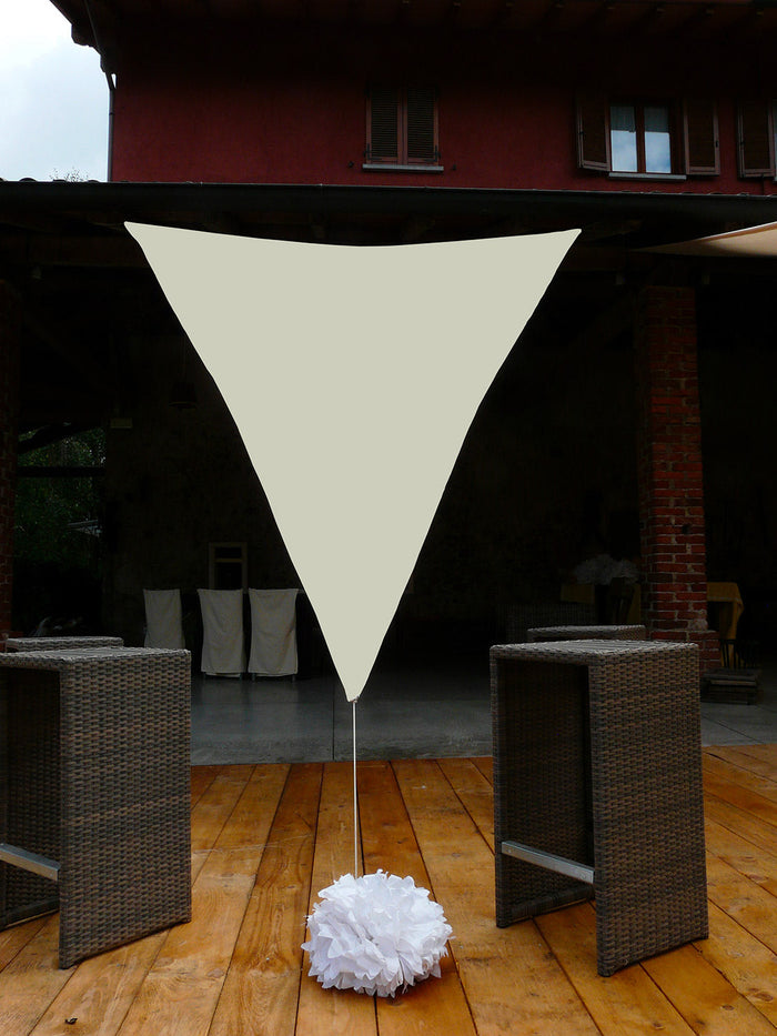 Tenda Vela da Giardino Triangolare 300x400x400 cm in Poliestere 210 gr Ecru