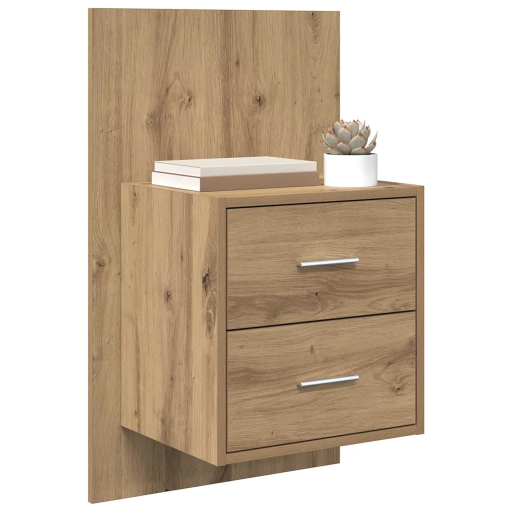 Mobiletto da comodino a parete 2 pcs Rovere artigianale 880487