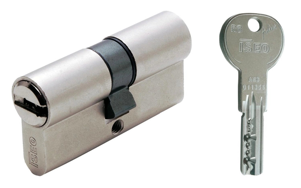 CILINDRO R6 PLUS DOPPIO PROFILO ISEO CHIAVE PIATTA A 6 SPINE MM.30-40 82R60 9C5