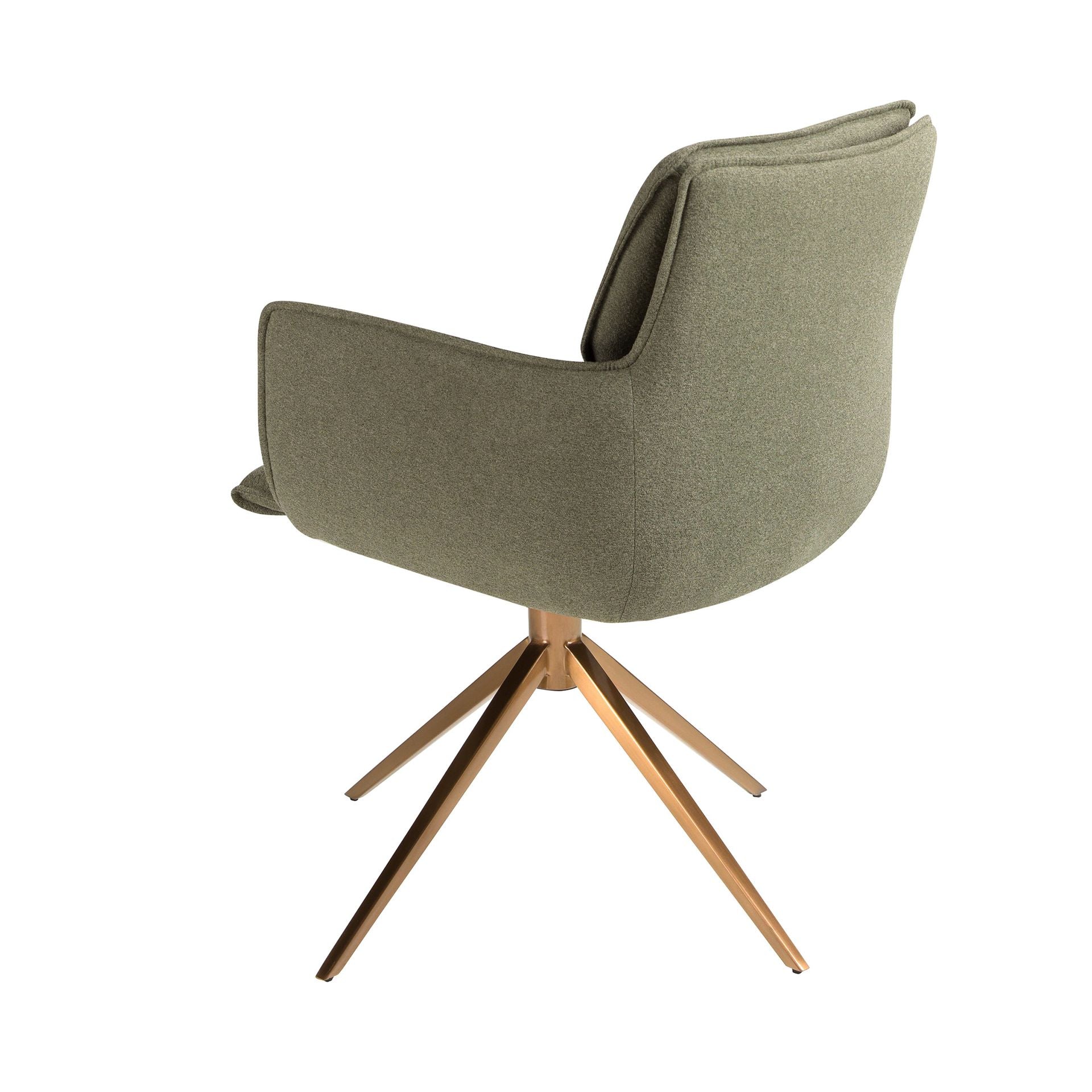 Sedia girevole in tessuto verde oliva