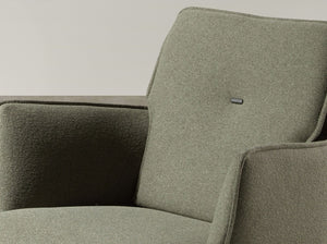 Sedia girevole in tessuto verde oliva