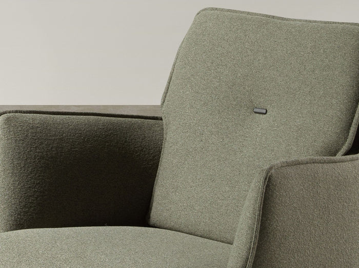 Sedia girevole in tessuto verde oliva