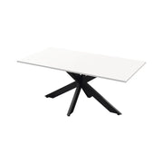 Tavolo da pranzo GWEN – 180 x 90 cm – Bianco laccato e metallo