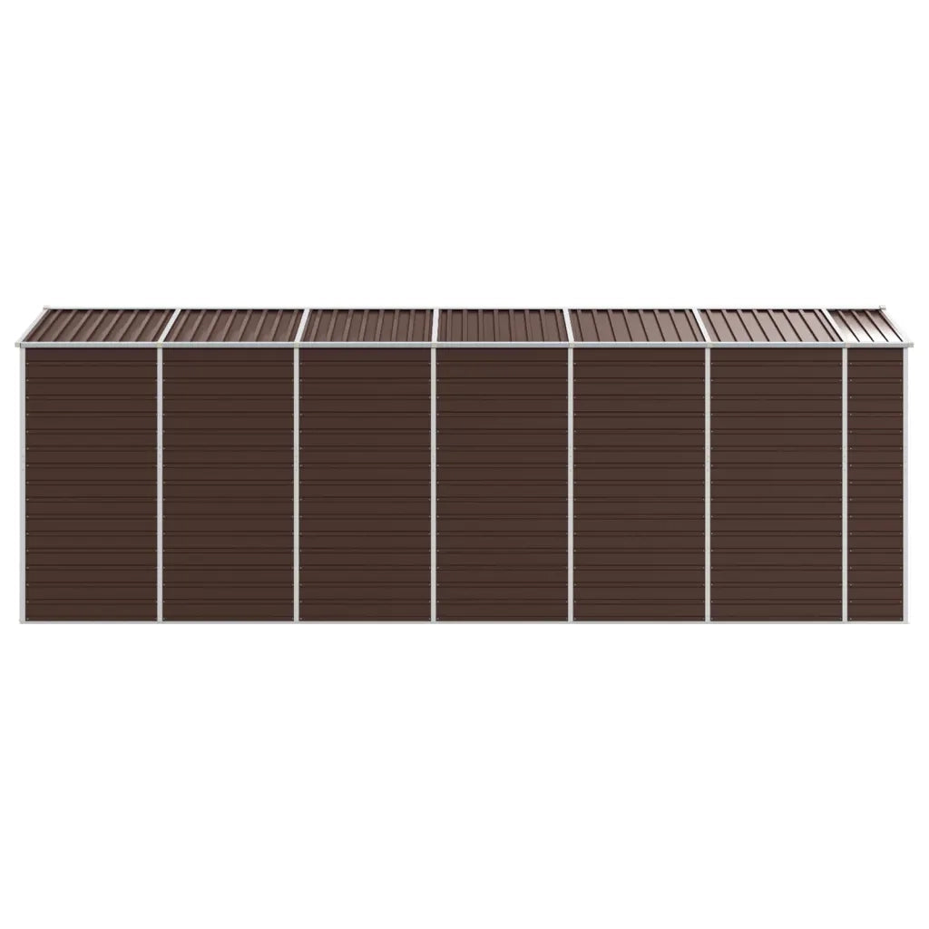 Capanno da Giardino Marrone 191x555x198 cm in Acciaio Zincato