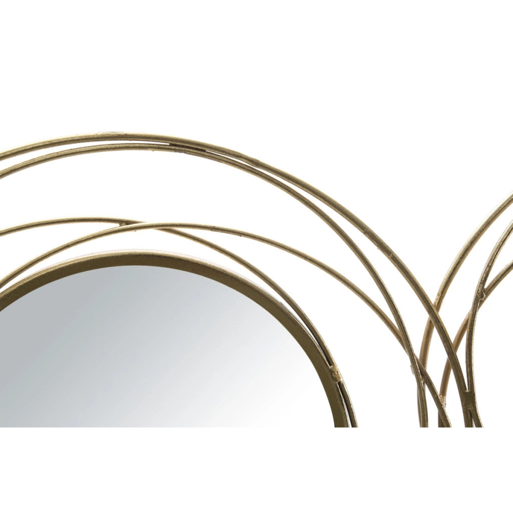 Decorazione in Metallo 3D Cerchi 23, Oro, Metallo, 124,5x4x53,5 cm