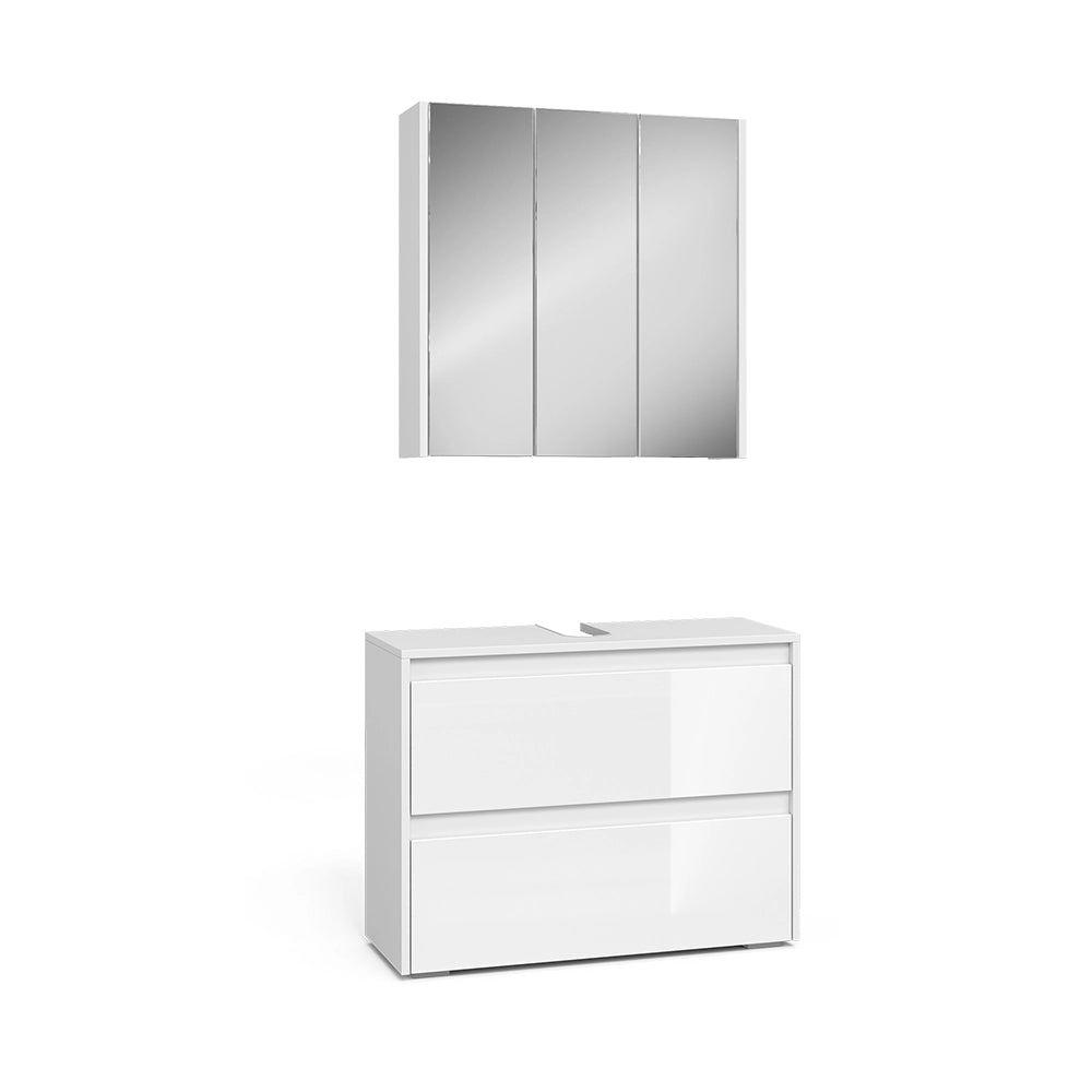 Vicco Set di mobili da bagno Bianco/bianco lucido 2 parti