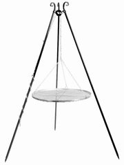 Barbecue Treppiede da 180 cm con griglia in acciaio inox da 70 cm