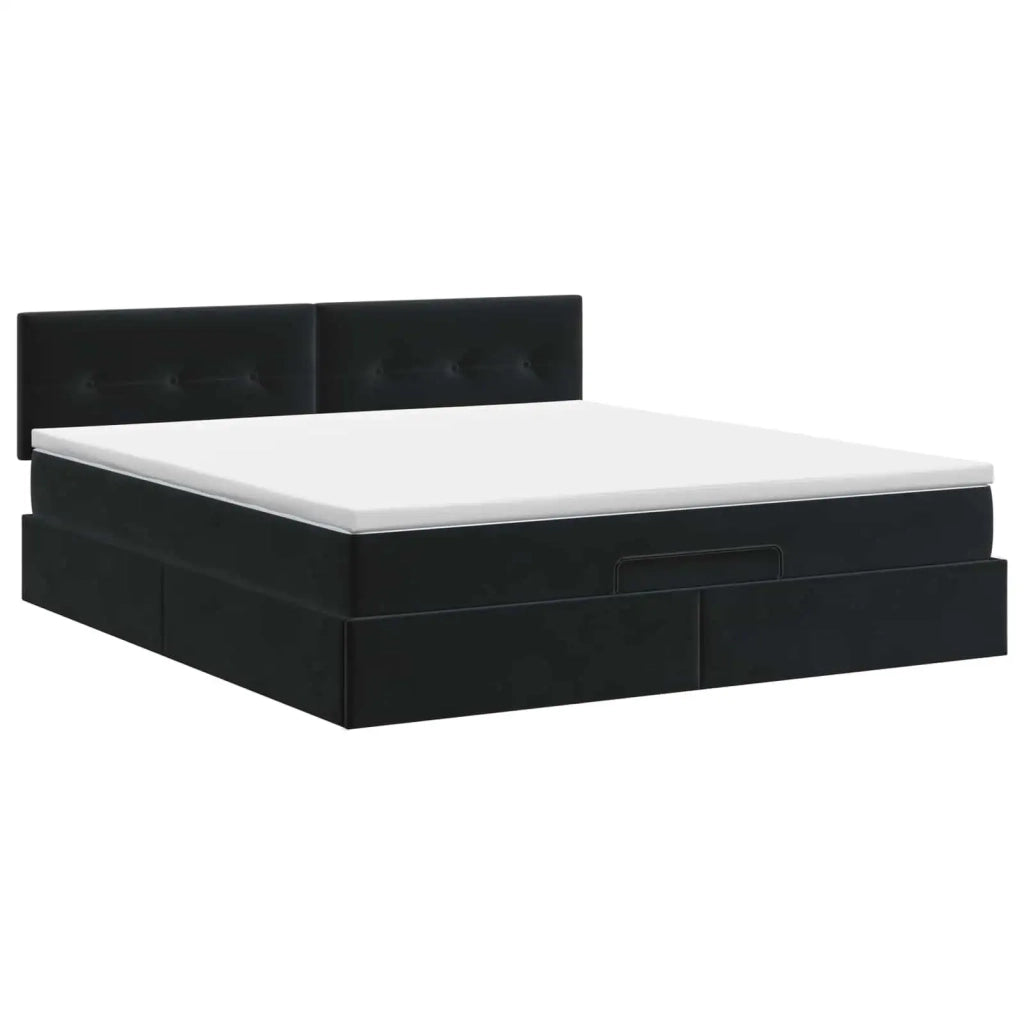 Letto ottomano con materasso Nero 140 x 200 cm Velluto 3456563