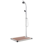 Doccia da giardino con base 220 cm alluminio marrone 02_0042045