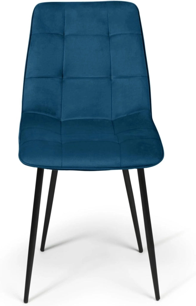 Set di 4 sedie da pranzo MILA in velluto blu