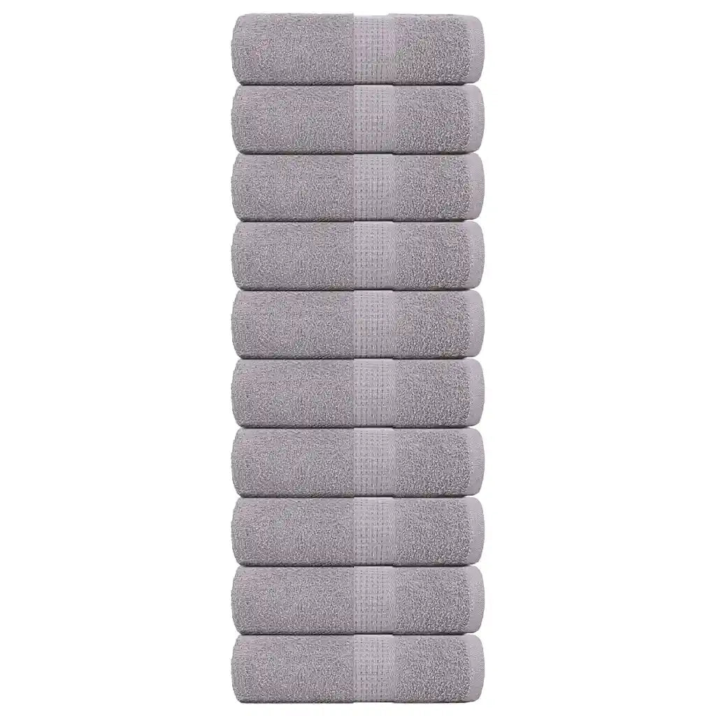 Asciugamani per Sapone 10 pz Grigio 30x30cm 360g/mÂ² 100% Cotone
