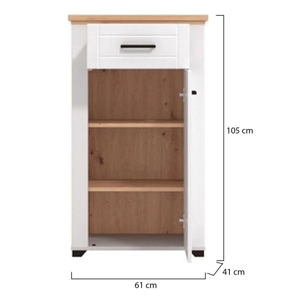 Rogeno, Mobile da Ingresso un Cassetto, 60.5x41x105h cm Bianco Opaco