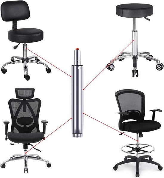 Cilindro di raddrizzamento per sedia da ufficio con una lunghezza totale di 35-55 cm - cilindro idropneumatico per uso pesante (200 kg)
