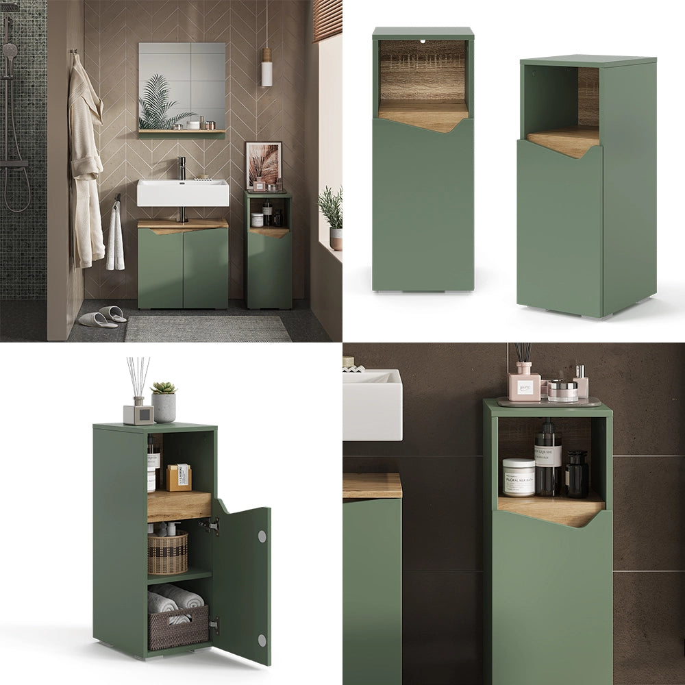 Vicco  Verde/Artigianale 30 x 74.5 cm con porta e vano aperto