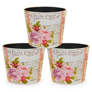 Vasi caspò cestino in plastica fantasia floreale cm 19 x 15x h 17 set da 3