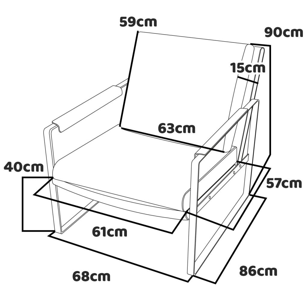 BRADFORD - Poltrona design retrò in leatherette cuoio