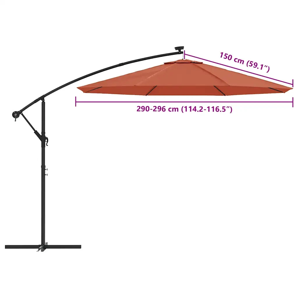 Telo di Ricambio per Ombrellone a Sbalzo Terracotta 300 cm CFW1907337