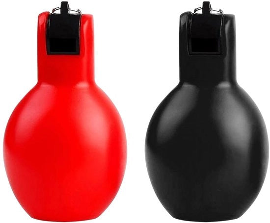 Due pezzi di Flauto senza aria, Flauto di ricordo di allenamento, Flauto di allenamento sportivo, Flauto di arbitro di gioco (Rosso, Nero).