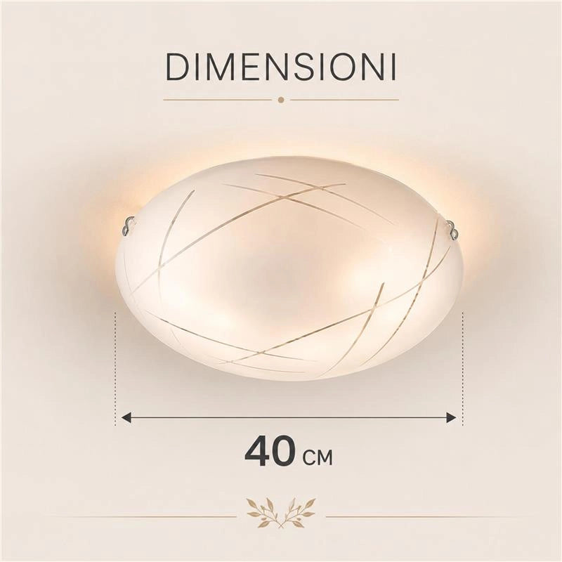 LETIZIA LAMPADA PLAFONIERA 2 LAMPADINE E27 40 CM TAGLI
