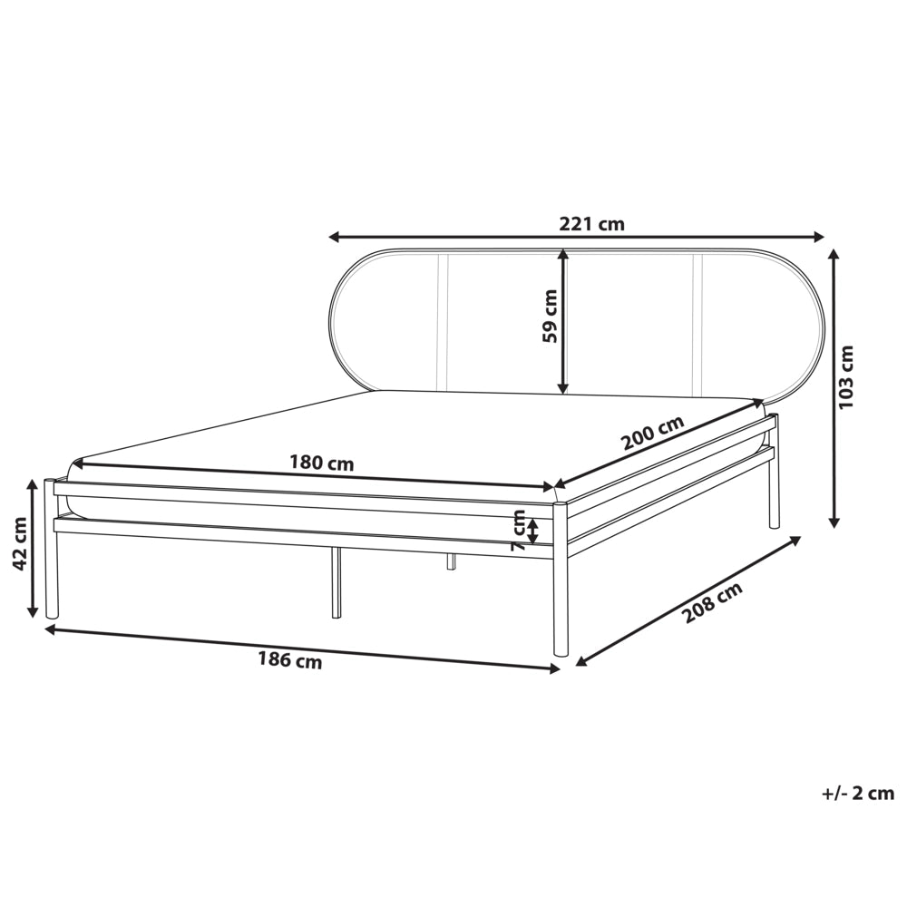 Letto matrimoniale imbottito in tessuto nero 180 x 200 cm rete a doghe gambe in legno moderno