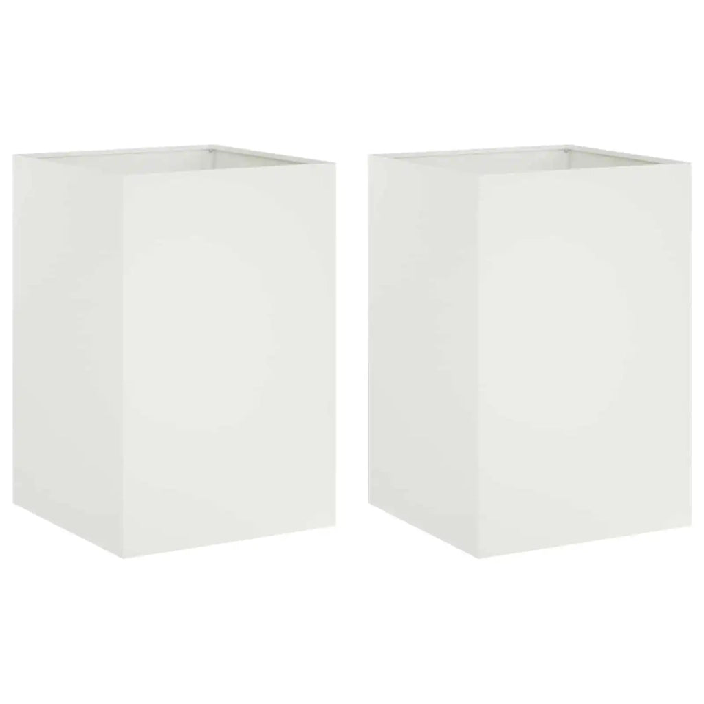 Vaso da giardino 2 pz Bianco 40 x 40 x 75 cm 8005375