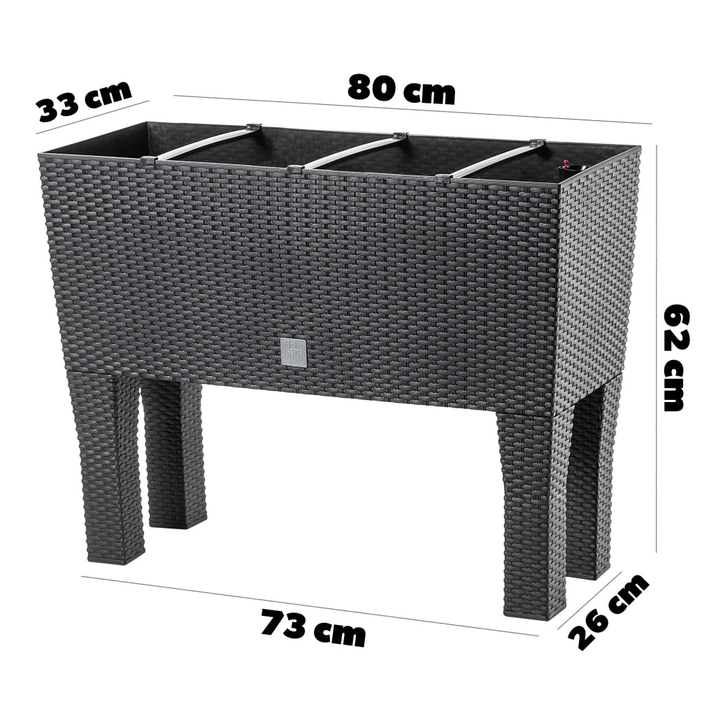 Vaso da giardino KADAX con fioriera interna su gambe, colore antracite, 80 cm.