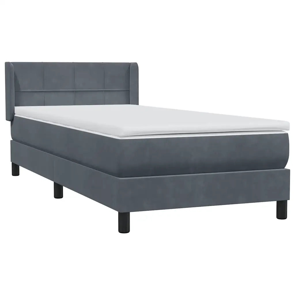 Giroletto a Molle con Materasso Grigio Scuro 80x220 cm Velluto 3318136
