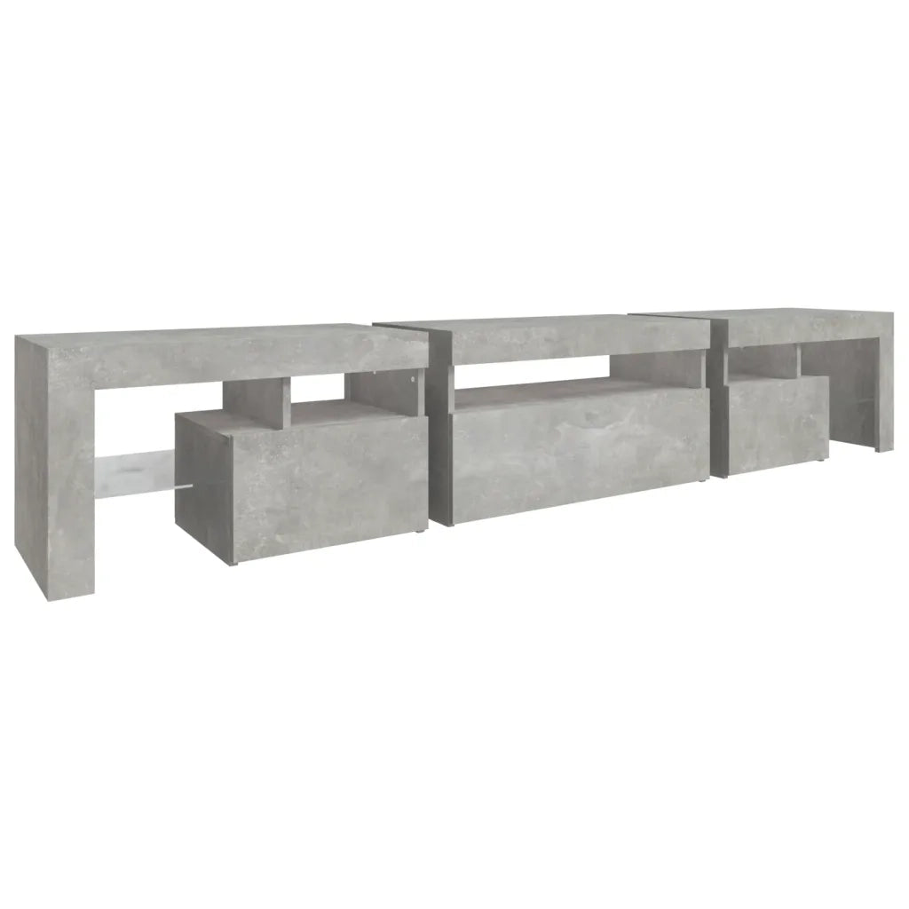 Mobile Porta TV con Luci LED Grigio Cemento 215x36,5x40 cm 3152797