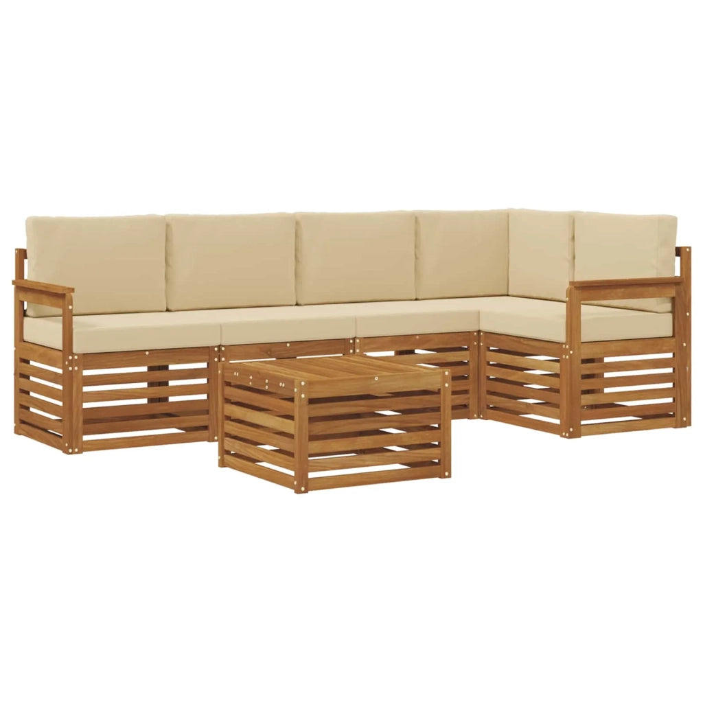 Set divano sezionale con cuscino 6 pcs Naturale e Beige 3374838