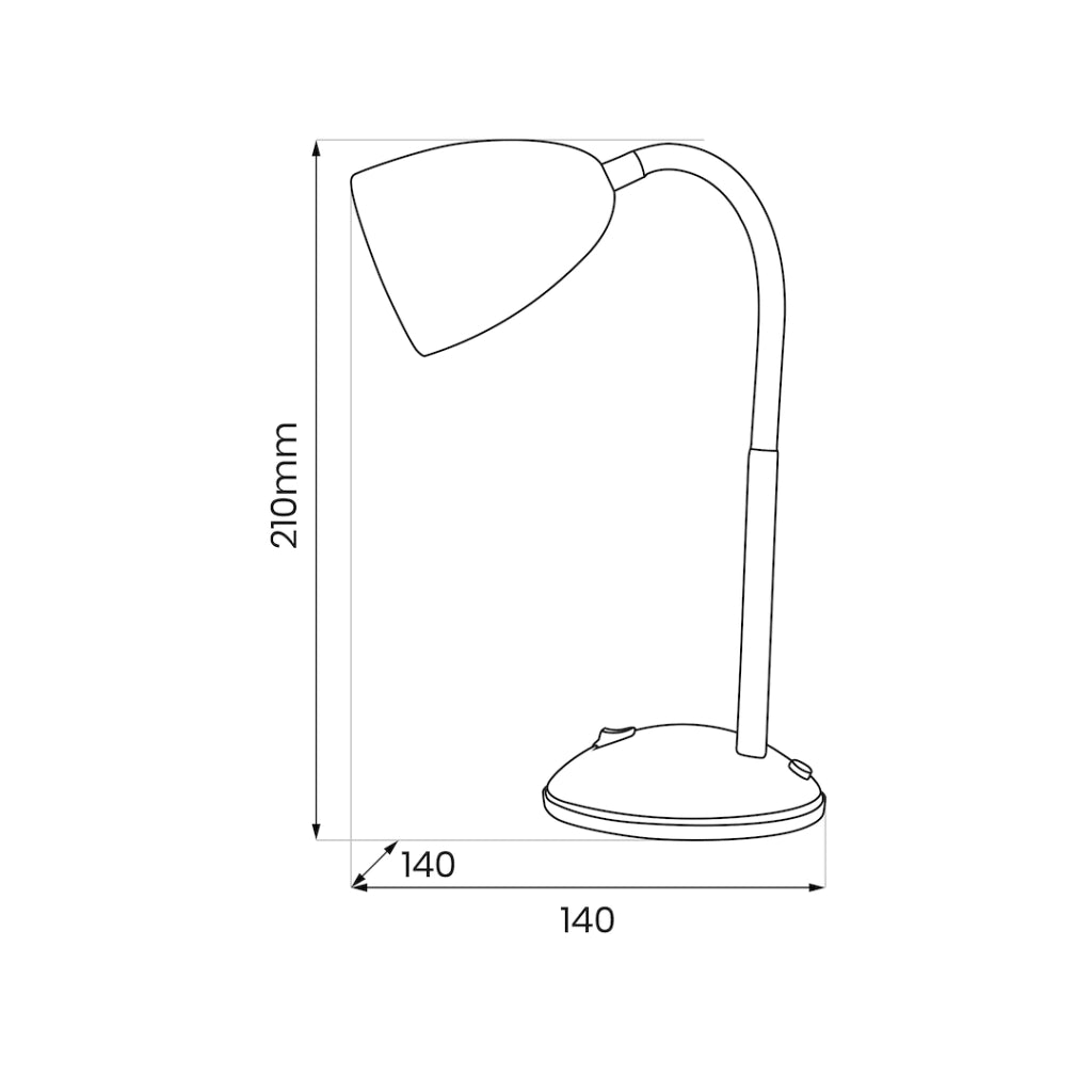 Lampada da scrivania minimal bianca braccio flessibile E27