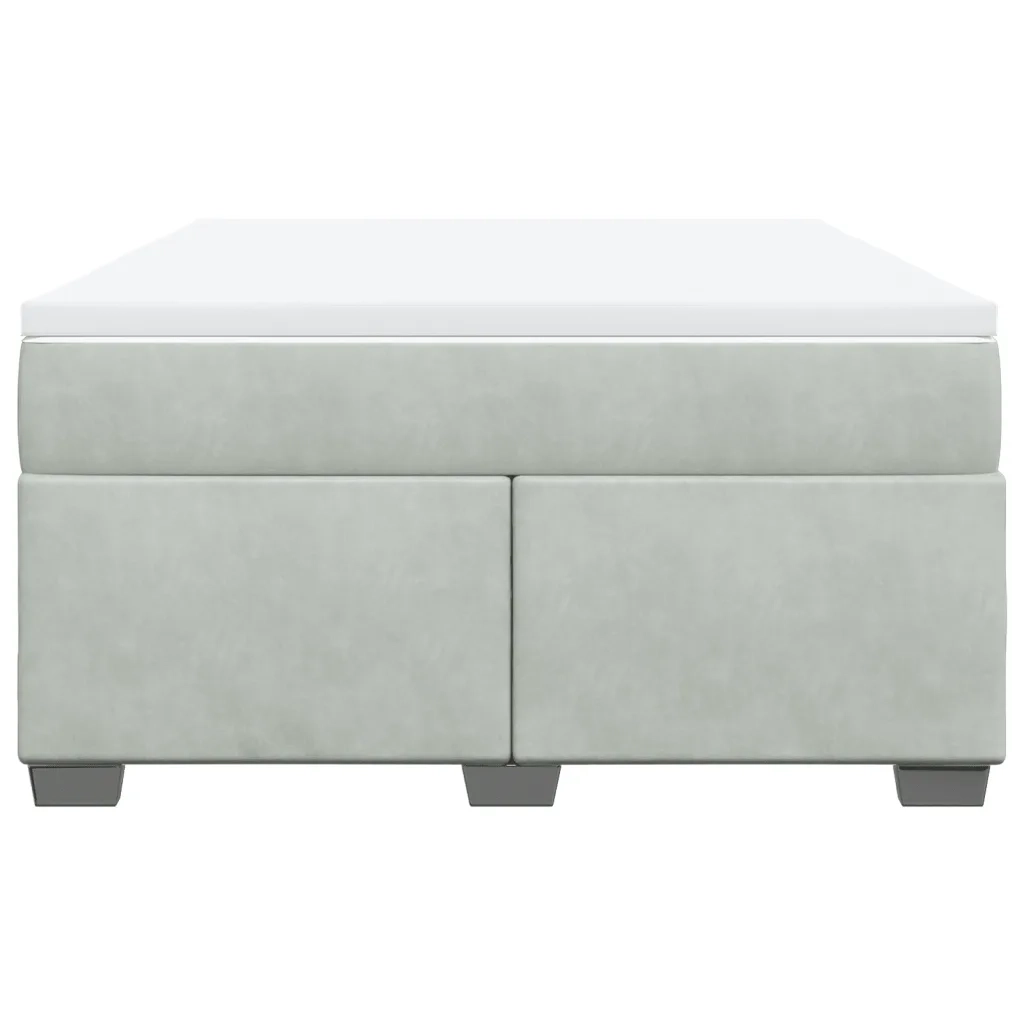 Giroletto a Molle con Materasso Grigio Chiaro 140x190cm Velluto
