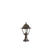 Paletto Da Cancello Contemporaneo Old Alluminio E Vetro Nero 1 Luce E27