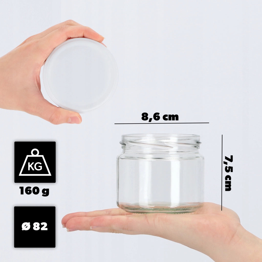 Barattoli KADAX Sonka 330 ml 50 pezzi 82 mm + coperchi bianchi