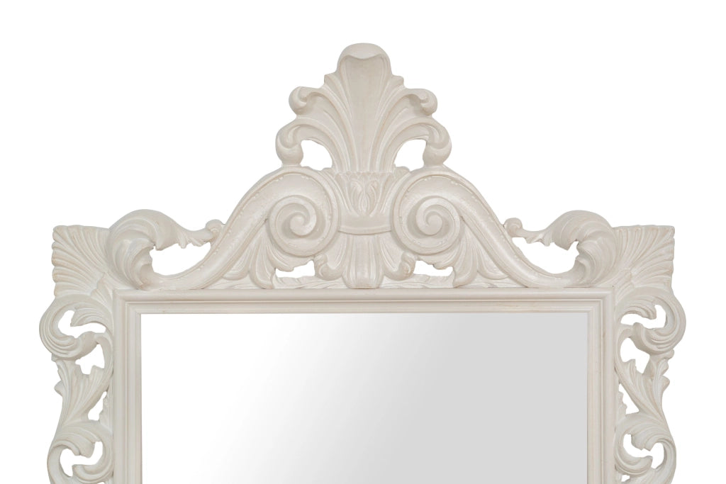 Biscottini SPECCHIERA DA PARETE IN LEGNO FINITURA BIANCA ANTICATA MADE IN ITALY Specchio