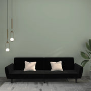 Divano Letto a 2 Posti-Sofa Letto 2 Posti-Daybed Nero in Velluto 155187