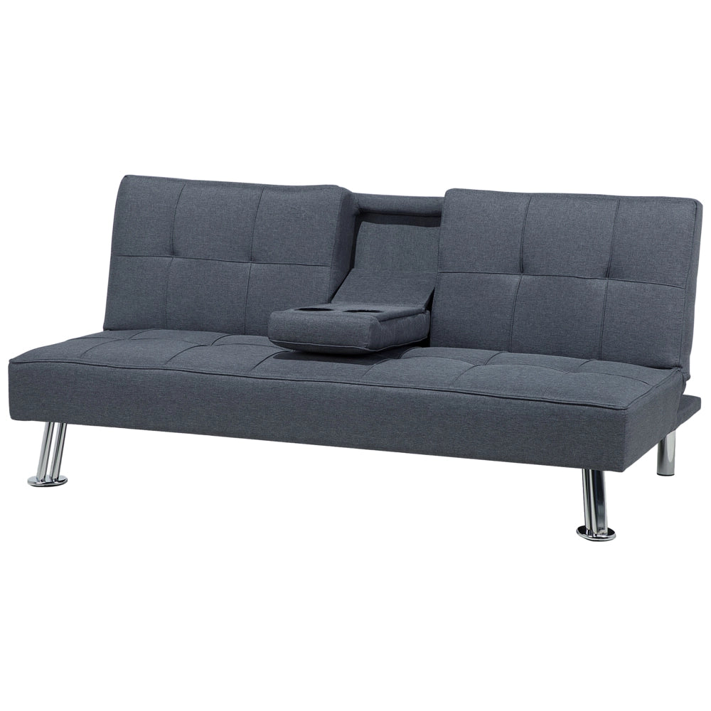 Divano letto grigio scuro 3 posti tavolo a ribalta Click Clack
